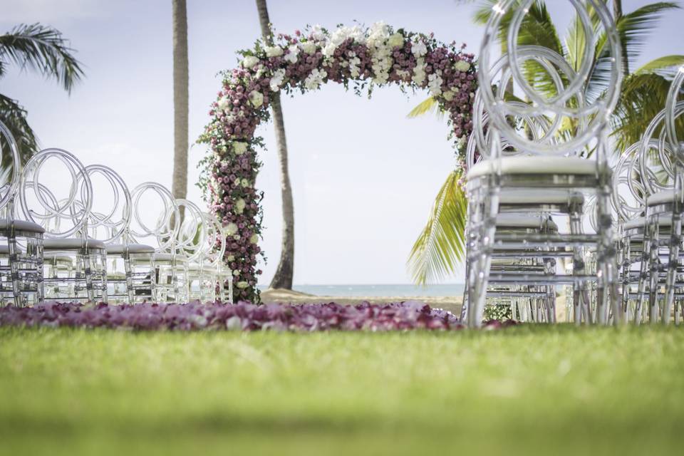 Garden ceremony setup