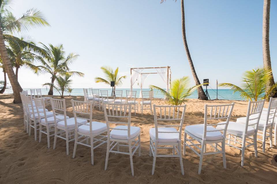 Beach ceremony setup