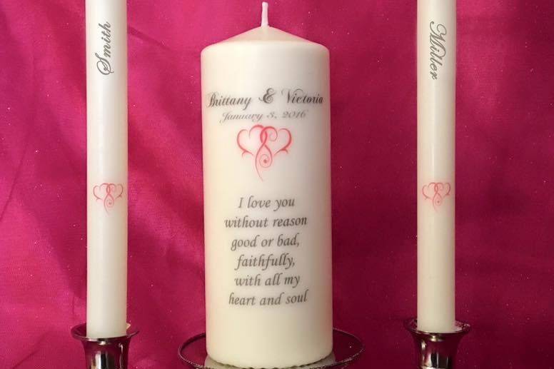 Double Heart Unity Candle