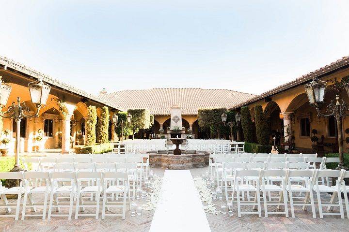 Outdoor wedding ceremony setup