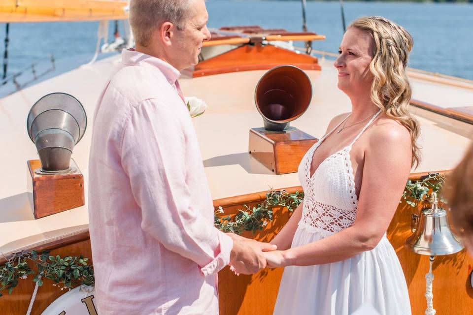 Romantic Sailboat Elopement in