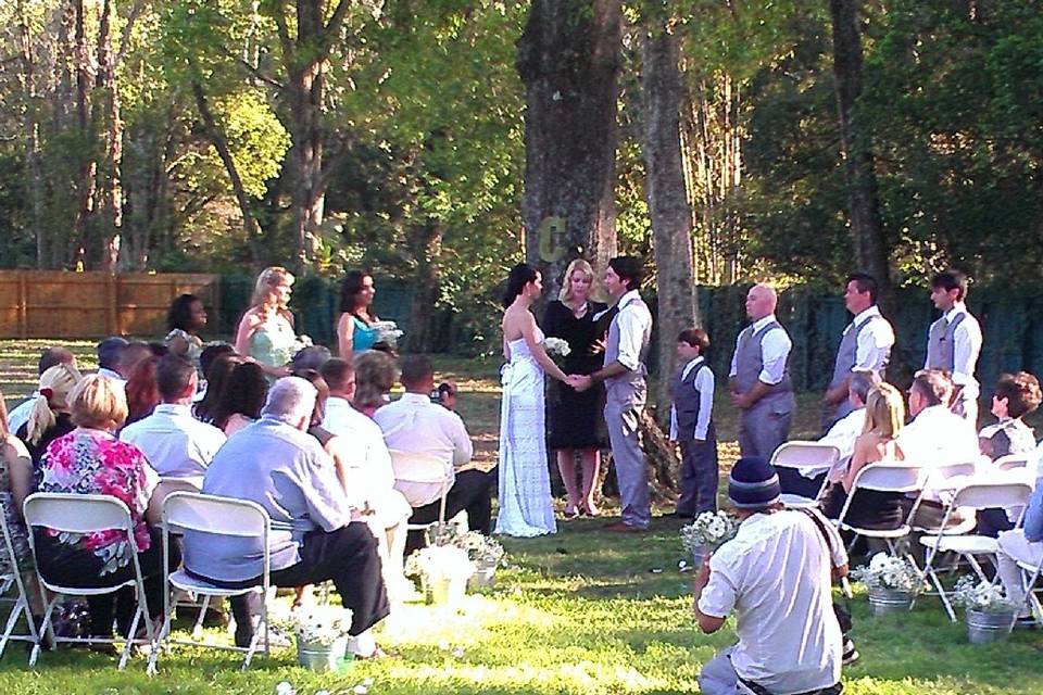 Outdoor wedding ceremony