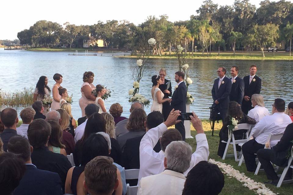 Wedding beside the lake