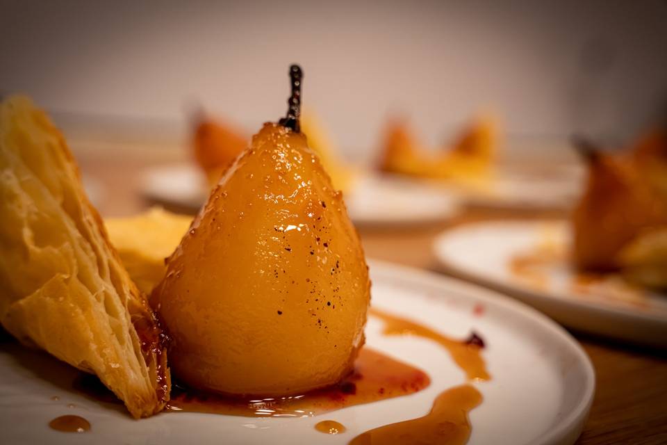 5 Spice Poach Pear and Pastry