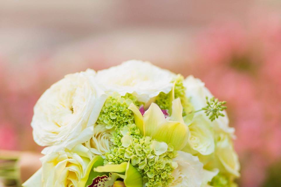 Garden rose/orchid/hydrangea/calla lily bouquet -- photo credit:  Stephanie Dee Photography