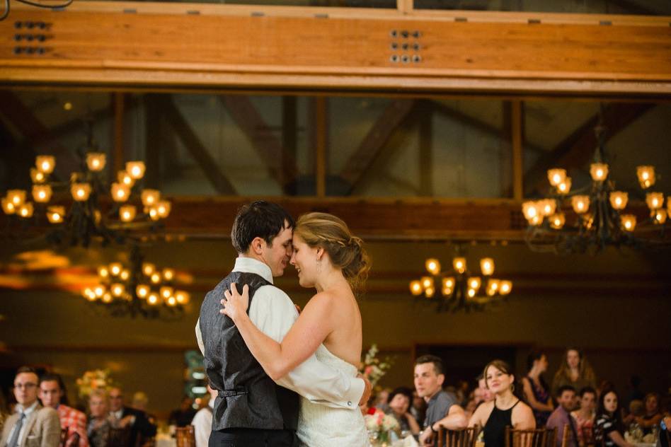 A romantic first dance in the Eagle Ballroom