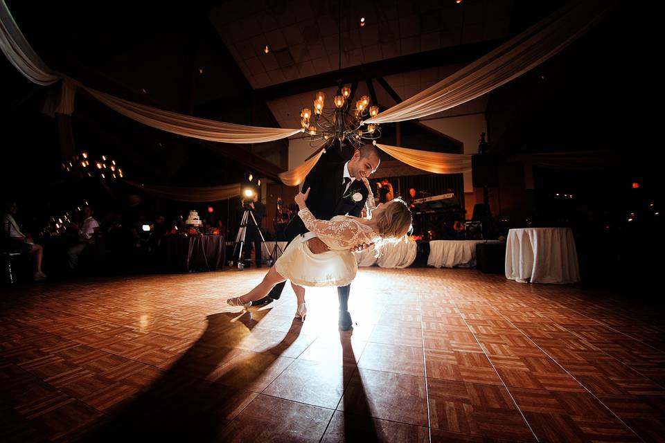 A little fancy footwork during their first dance
