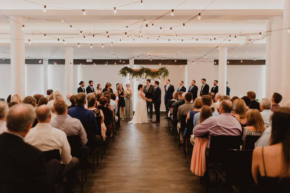Ceremony with Hanging Lights