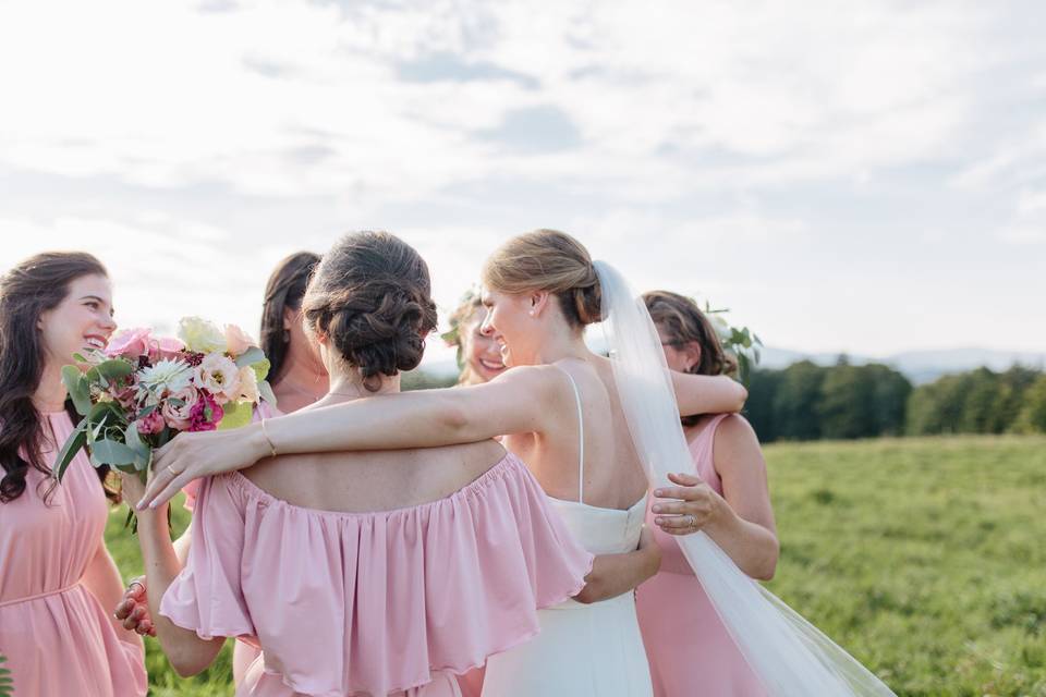 A bride and her ladies