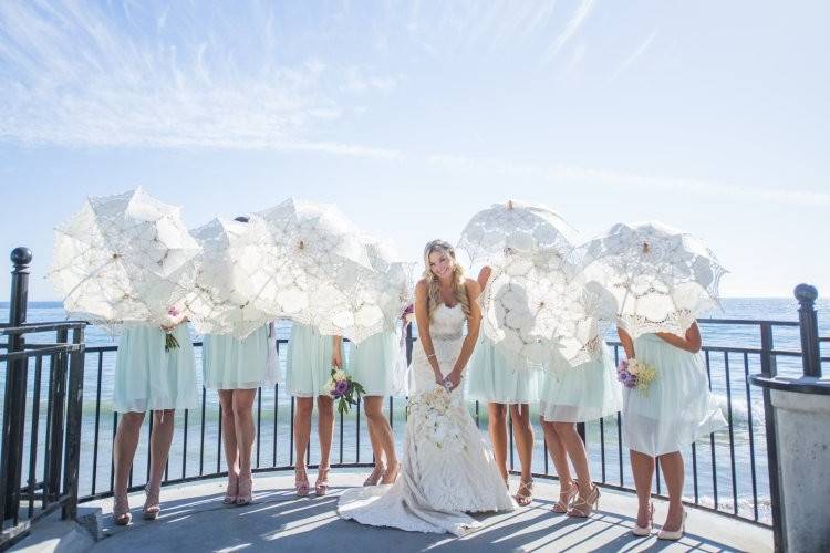 The bride with her bridesmaids