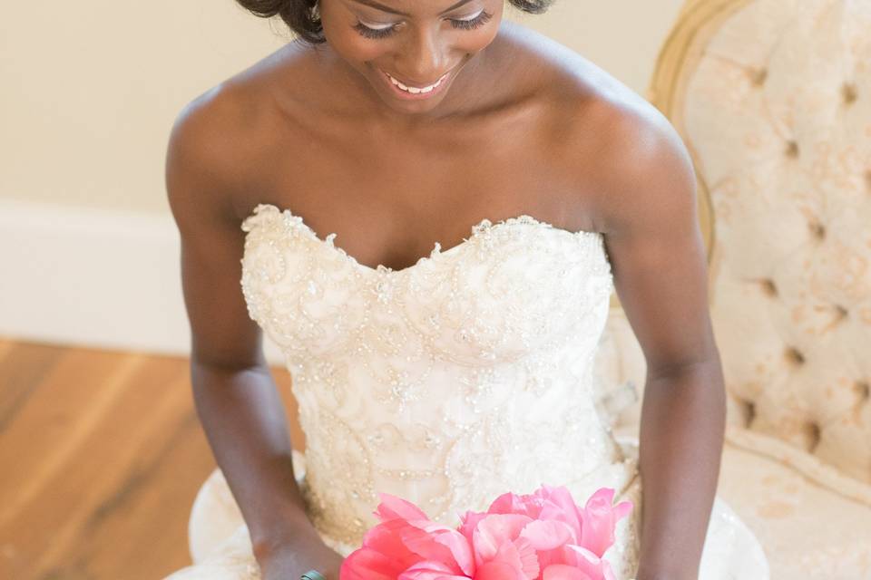 Bride getting ready