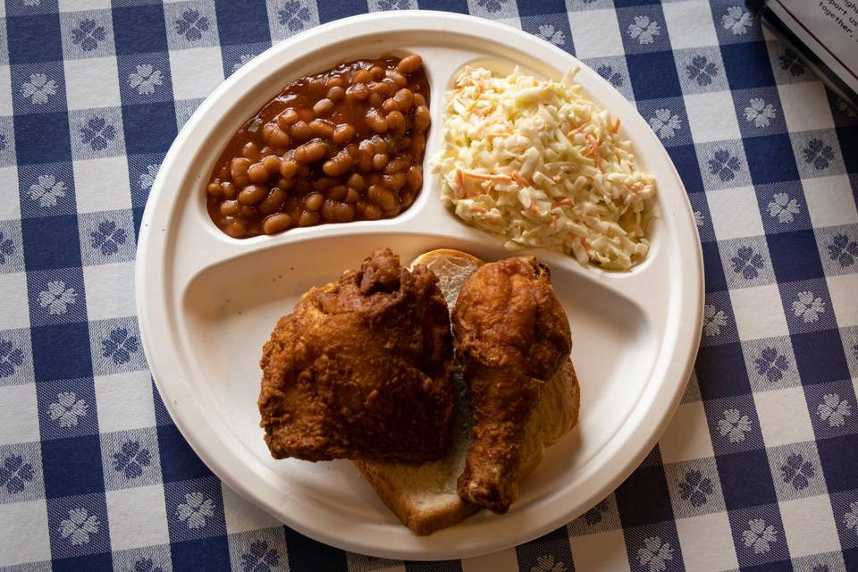 2 Piece White, Beans & Slaw