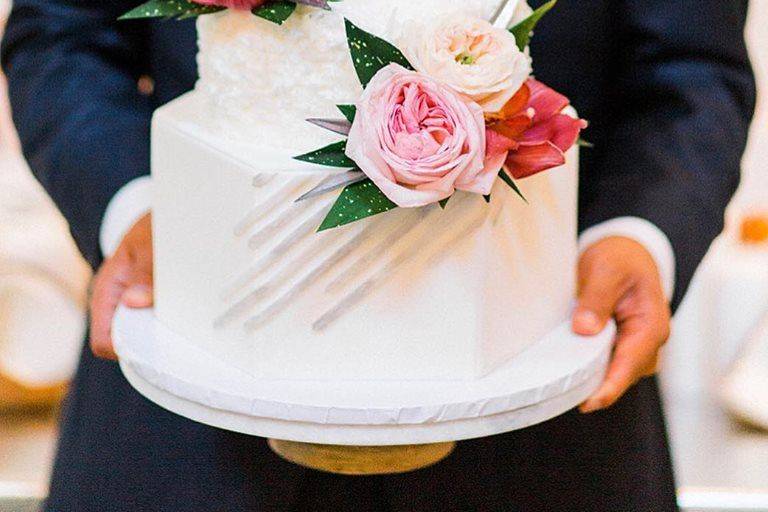 Groom with the cake