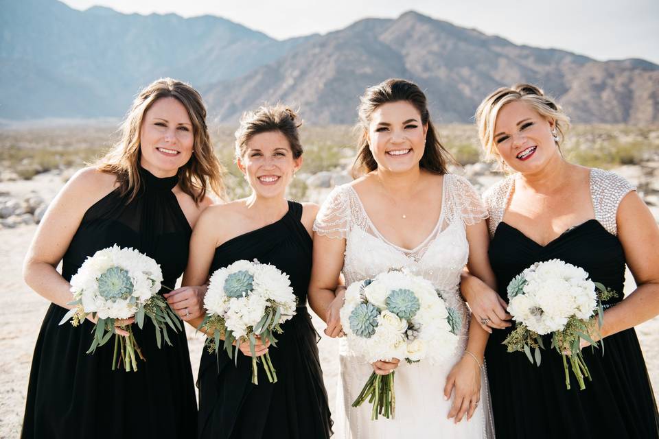 Palm springs desert bridesmaids.