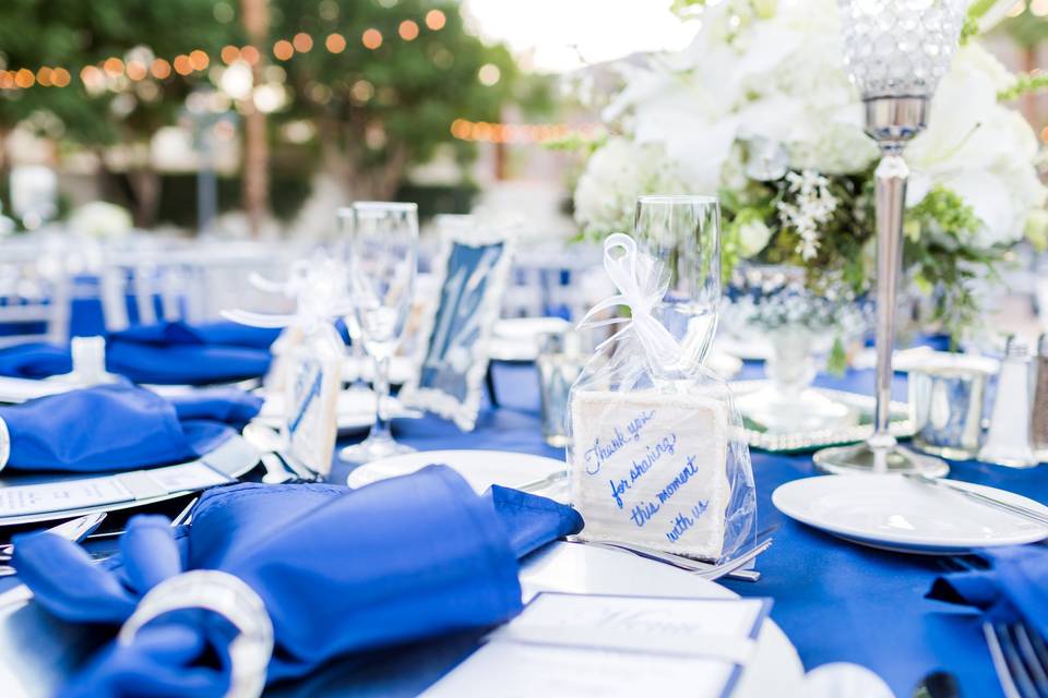 La quinta resort vow renewal - blue and silvervision events