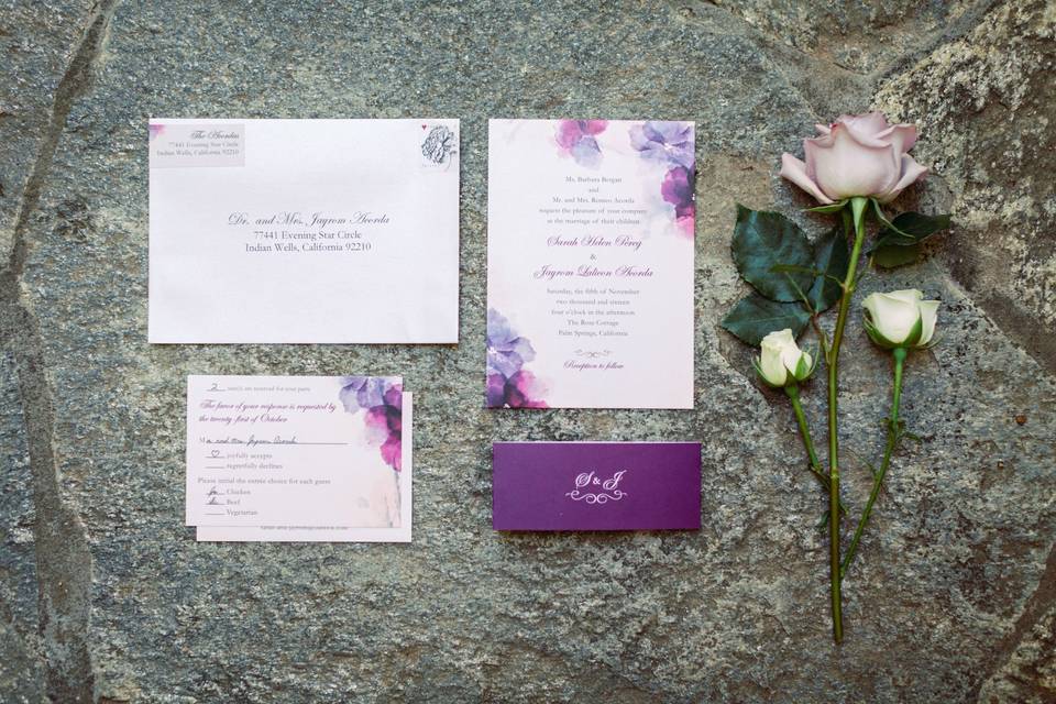 Vision events - palm springs rose cottage purple and pink wedding