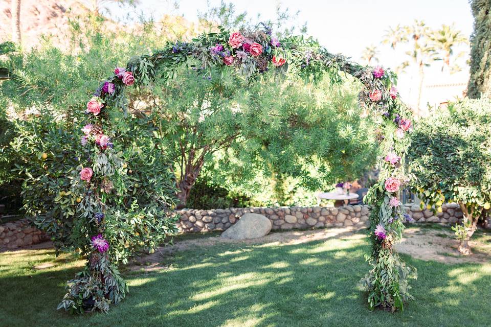 Vision events - palm springs rose cottage purple and pink wedding