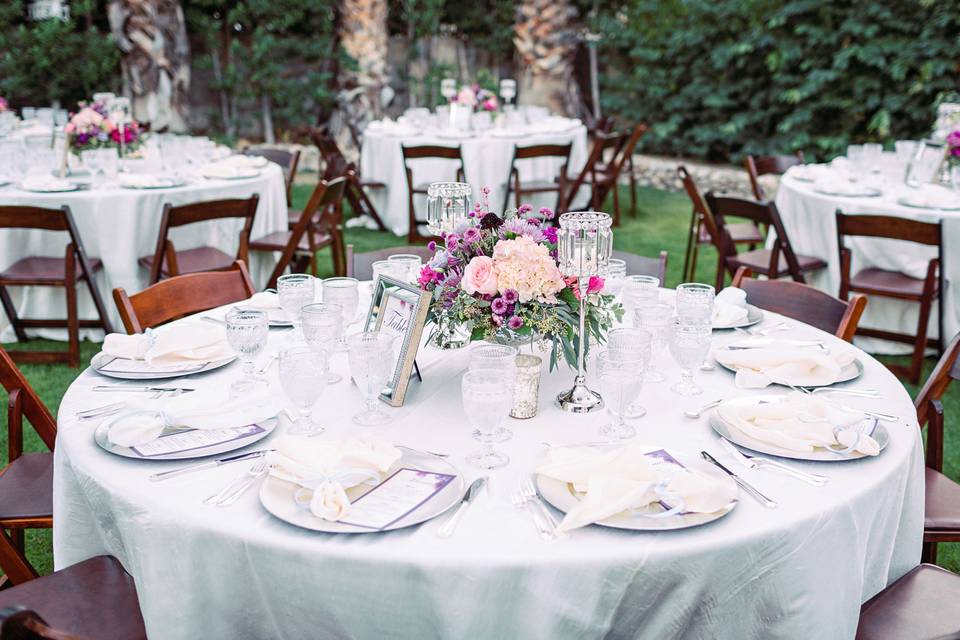 Vision events - palm springs rose cottage purple and pink wedding