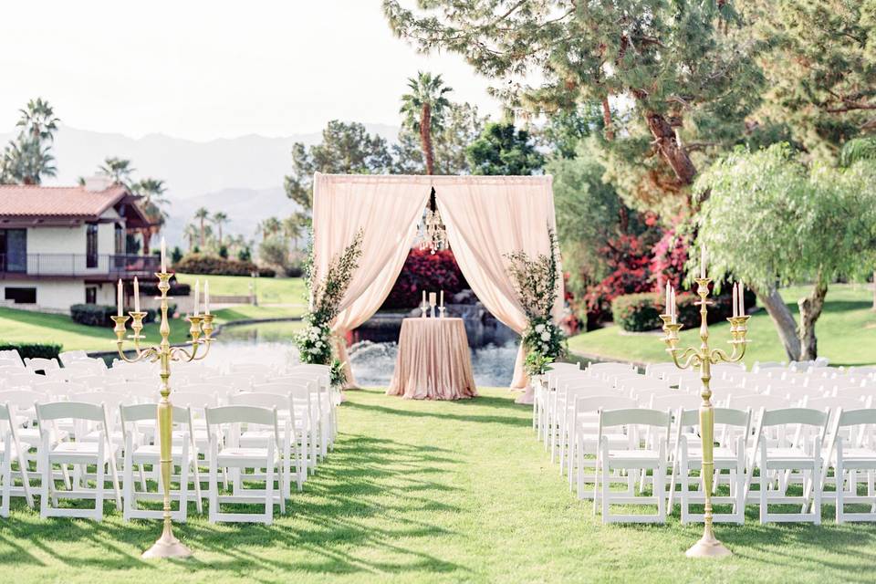 Vision events - chuppah hacienda sumaria - rancho mirage wedding