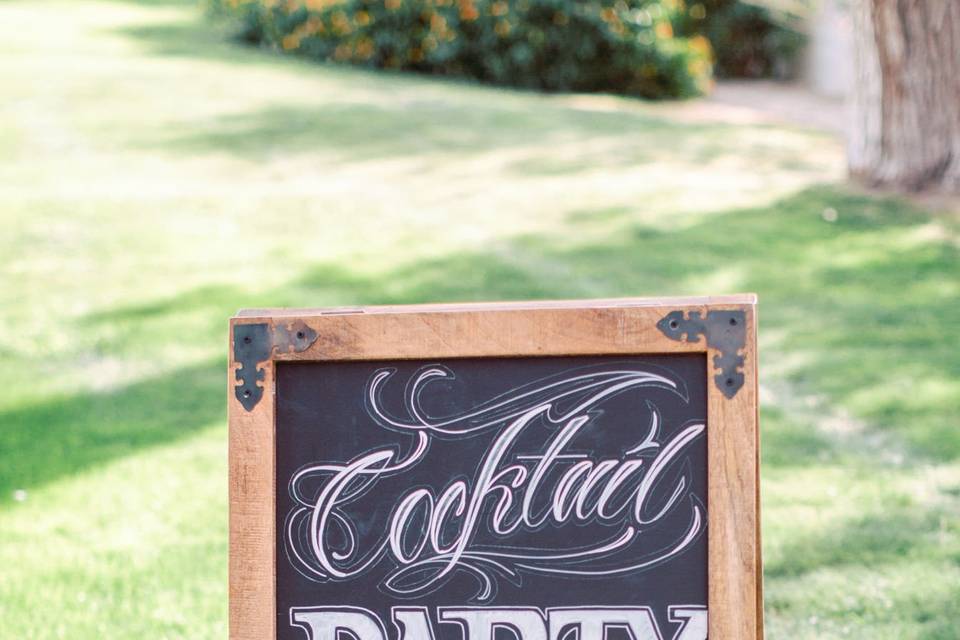 Vision events - signage hacienda sumaria - rancho mirage wedding