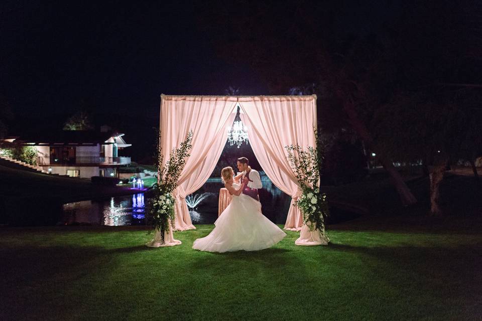 Vision events - chuppah hacienda sumaria - rancho mirage wedding