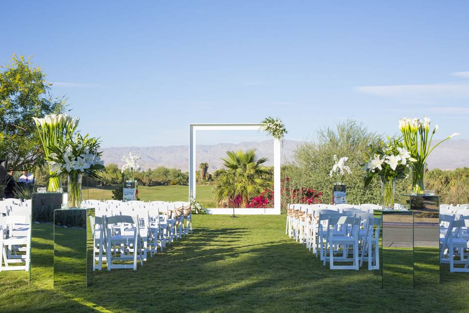 Framed ceremony backdrop