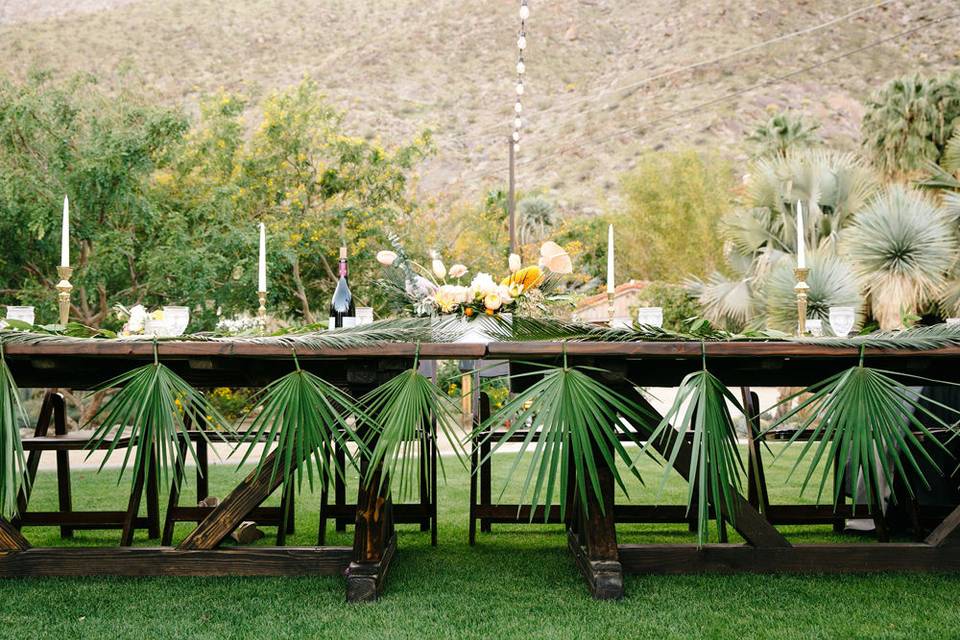 Wedding decor, colony 29, wedding venue, wedding planning, day-of, palm springs wedding