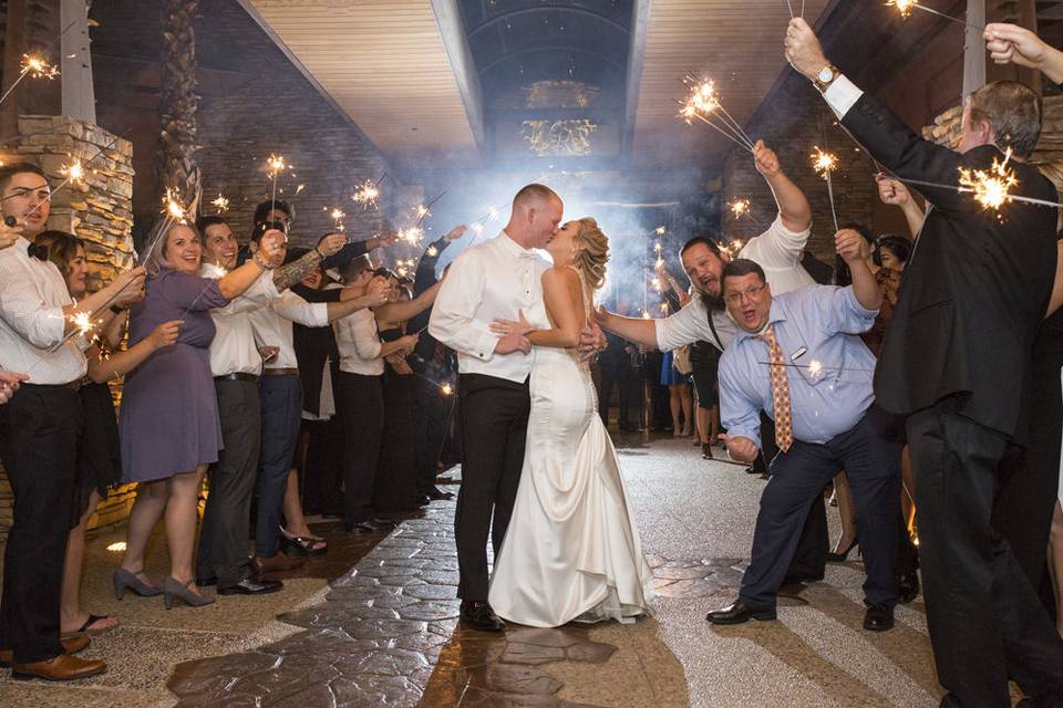 Sparkler exit - desert willow palm desert wedding