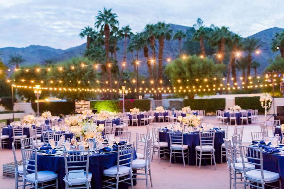 La quinta resort, blue and silver wedding