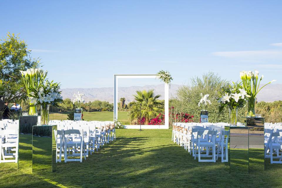Custom wedding arch, palm desert wedding