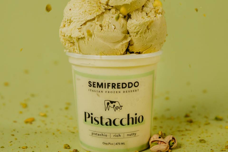 Pint of pistachio semifreddo