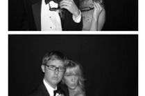 Chicago Wedding Photo Booth from Photo Booth Express - Traditional Photo Strip Option in Black and White with a Custom Logo