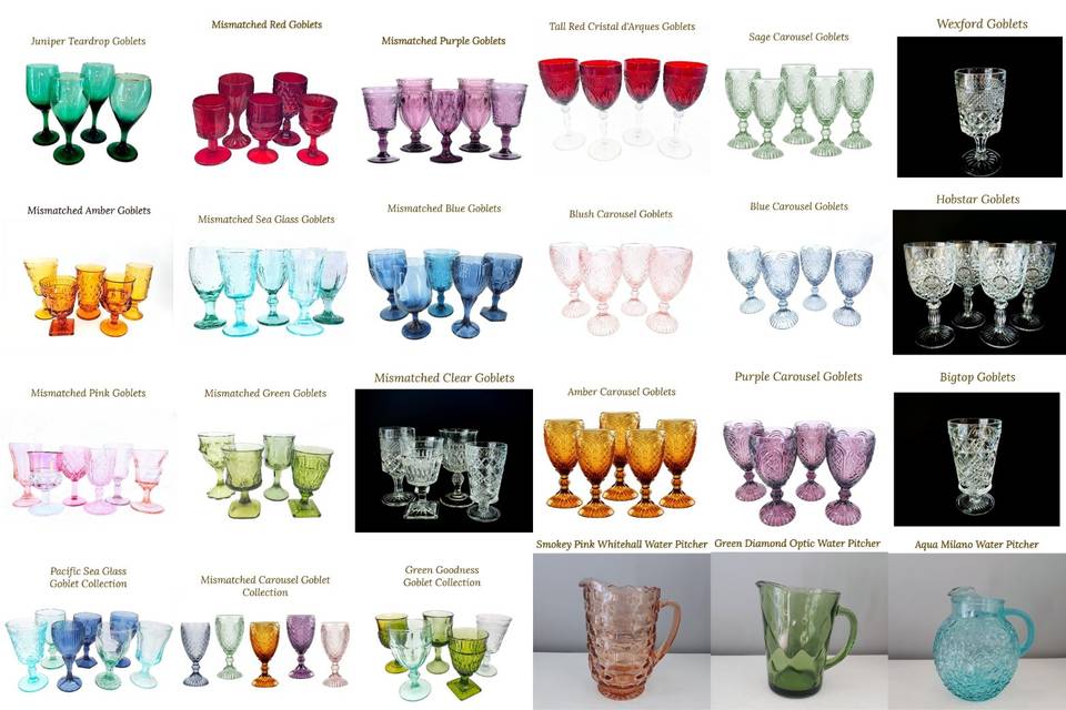 Our goblet & Pitcher options