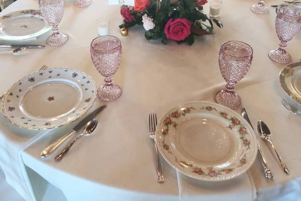 Blush Goblets & Floral China