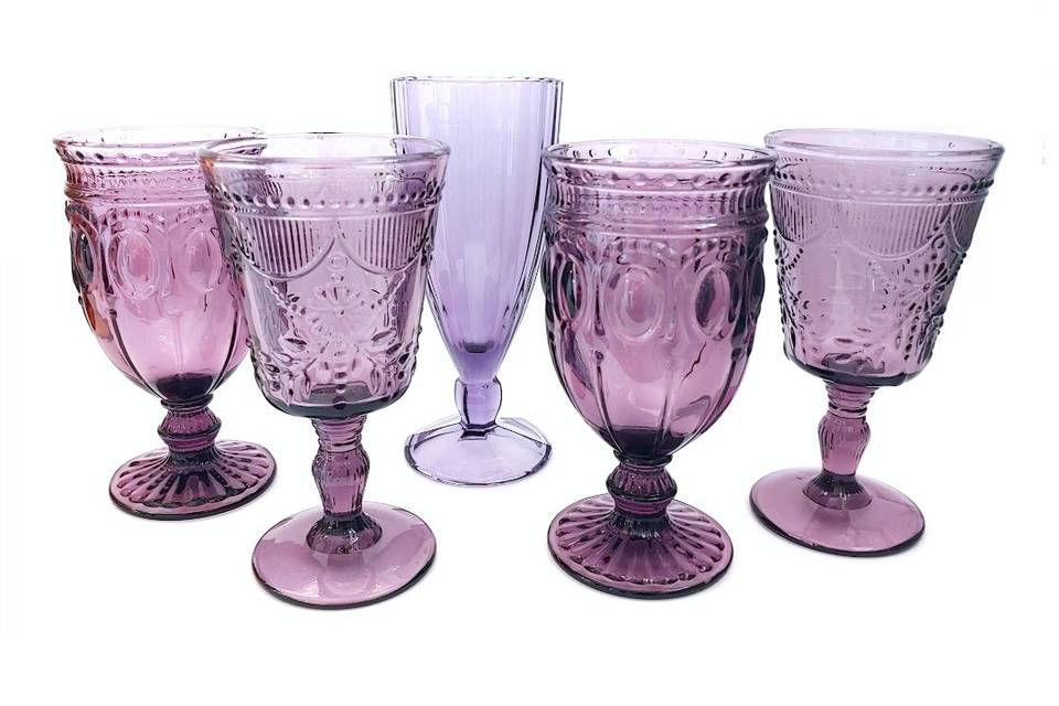 Mismatched purple goblets