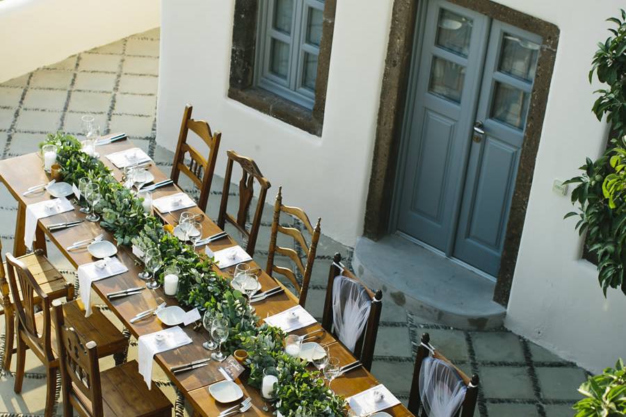 Wooden tables and chairs