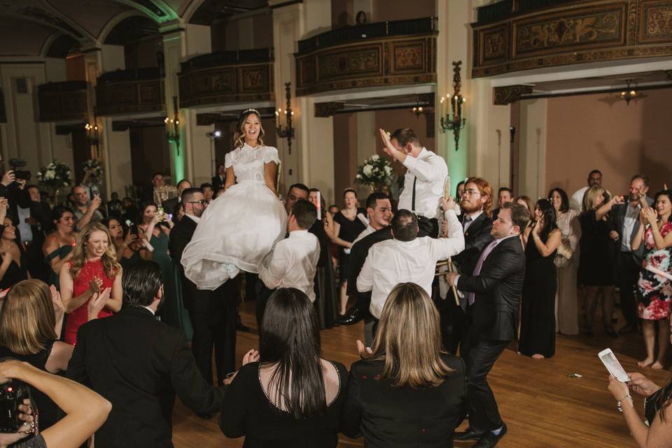 Wedding reception dancing