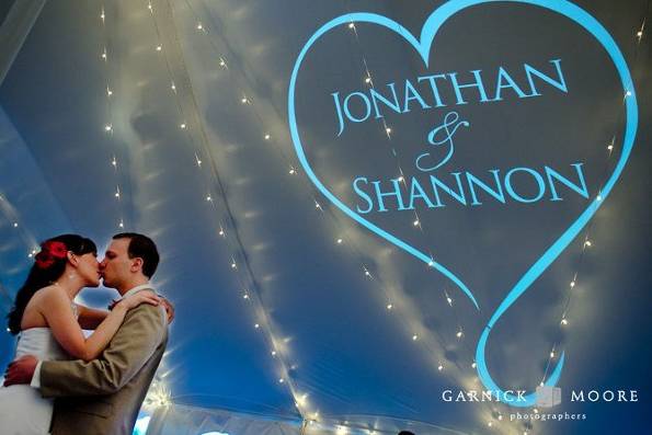 Wedding monogram uplighting