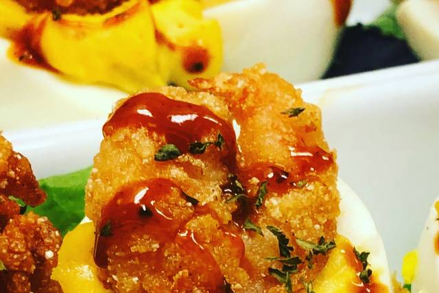 Seafood deviled eggs
