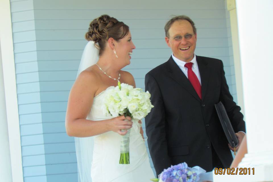 Post ceremony laughter at the Blue Victorian