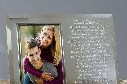 Couple's picture with a personalized poem