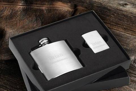 Flask and Lighter set personalized free