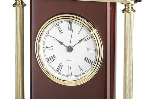 Cherry wood brass clock personalized free