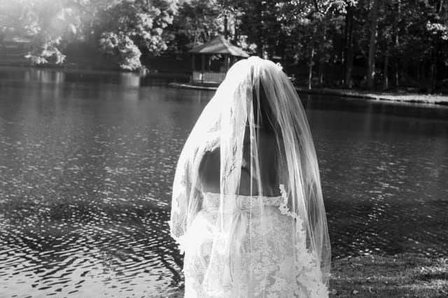 Bride by the lake