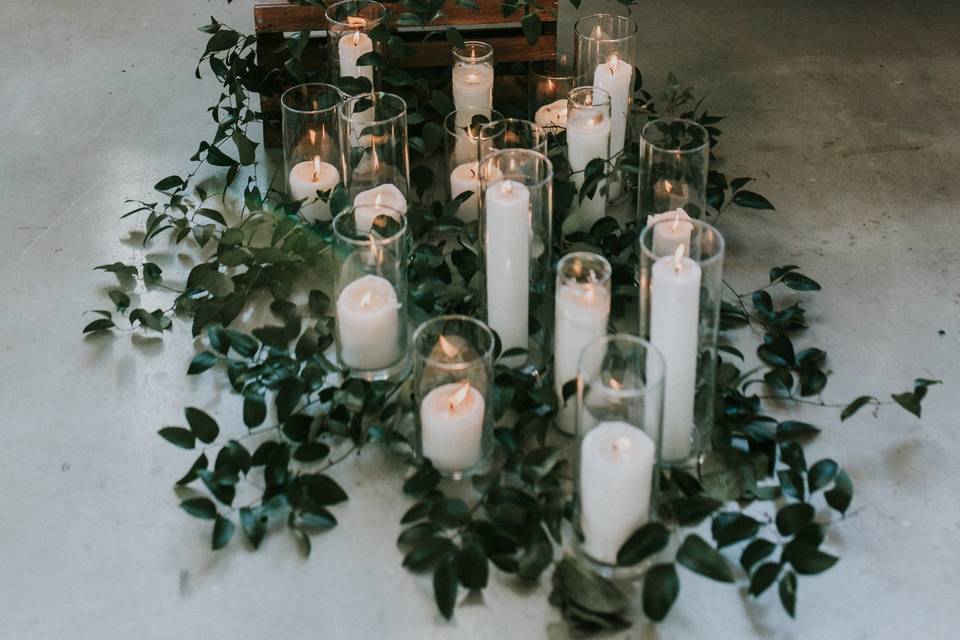 Foliage and candles