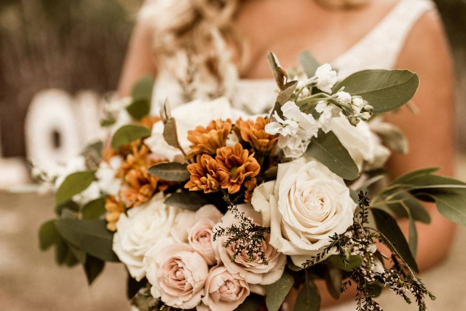 Orange and white bouquet