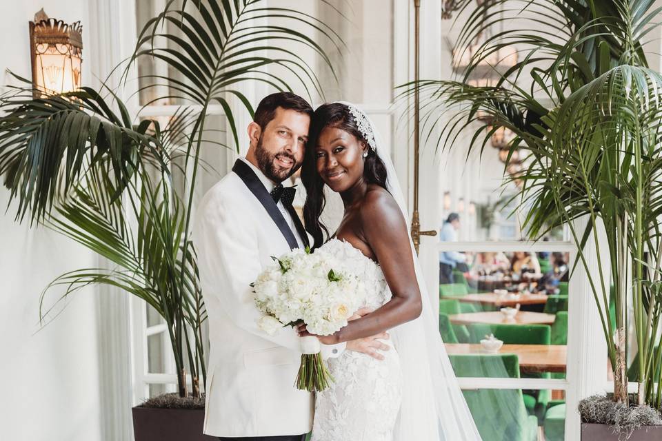 A happy bride and groom