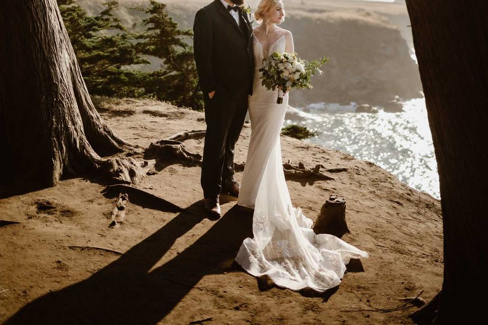 California coast elopement