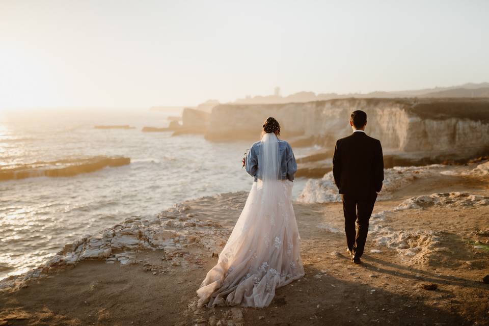 California coast elopement