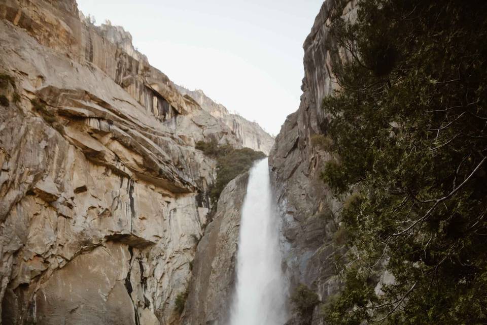 Waterfall elopement